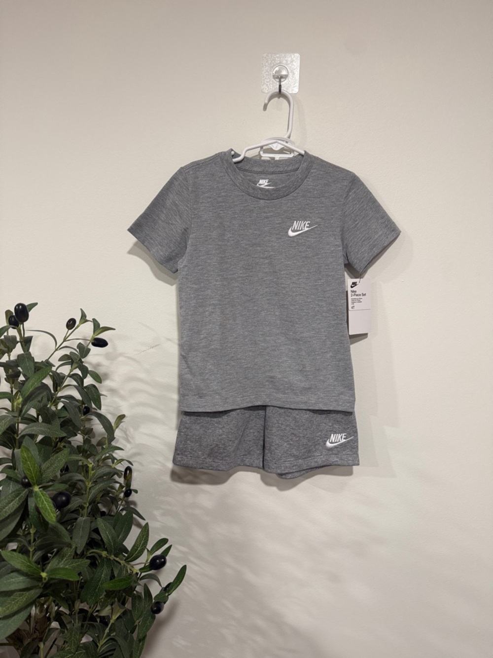 Nike Kids Grey Heather Short Sleeve Tee & Shorts Set
